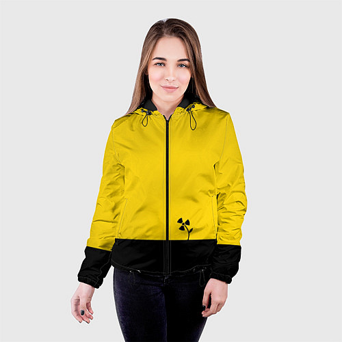 Женская куртка Атомный цветок / 3D-Черный – фото 4