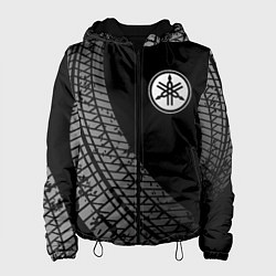 Куртка с капюшоном женская Yamaha tire tracks, цвет: 3D-черный