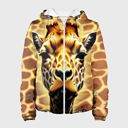 Куртка с капюшоном женская Жирафа, цвет: 3D-белый