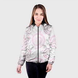 Куртка с капюшоном женская Тай дай пудровый, цвет: 3D-черный — фото 2