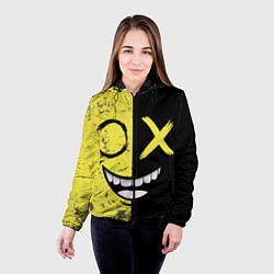 Куртка с капюшоном женская Смайлик с улыбкой, цвет: 3D-черный — фото 2