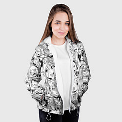 Куртка с капюшоном женская Anime hentai ahegao, цвет: 3D-белый — фото 2