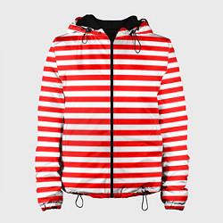 Куртка с капюшоном женская Ярко красные полосы, цвет: 3D-черный