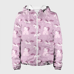 Женская куртка Розовый паттерн с единорогом