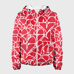 Куртка с капюшоном женская Абстракция сердце, цвет: 3D-белый