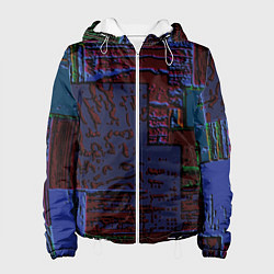 Куртка с капюшоном женская Рельеф плит, цвет: 3D-белый