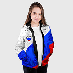 Куртка с капюшоном женская Сердечко - Россия, цвет: 3D-черный — фото 2