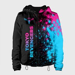 Куртка с капюшоном женская Tokyo Revengers - neon gradient: по-вертикали, цвет: 3D-черный