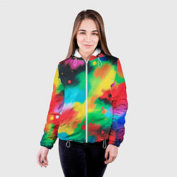 Куртка с капюшоном женская Абстракция Карандашом, цвет: 3D-белый — фото 2