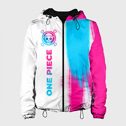 Куртка с капюшоном женская One Piece neon gradient style: по-вертикали, цвет: 3D-черный
