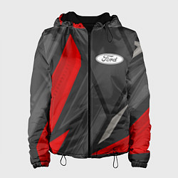 Куртка с капюшоном женская Ford sports racing, цвет: 3D-черный