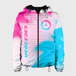 Женская куртка Mercedes neon gradient style: надпись, символ