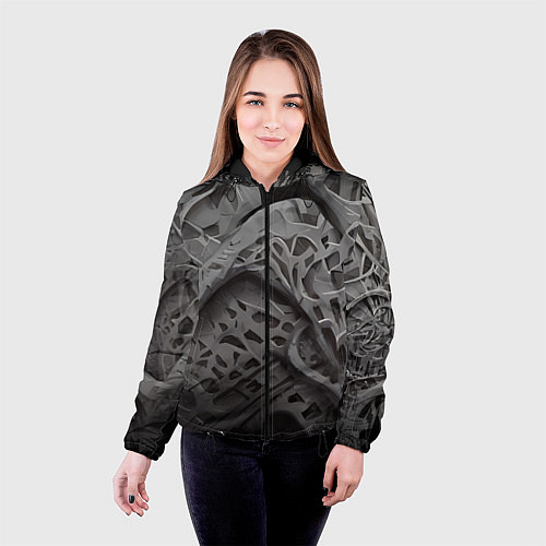 Женская куртка Лунный пейзаж / 3D-Черный – фото 4