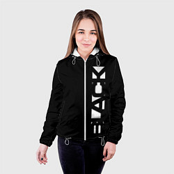 Куртка с капюшоном женская Black minimalistik, цвет: 3D-белый — фото 2