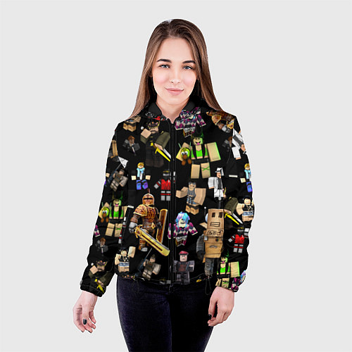 Женская куртка Роблокс и его персонажи / 3D-Черный – фото 4