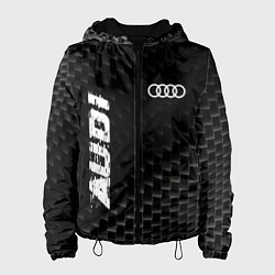 Куртка с капюшоном женская Audi карбоновый фон, цвет: 3D-черный