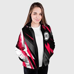 Куртка с капюшоном женская Fiat fast lines, цвет: 3D-черный — фото 2