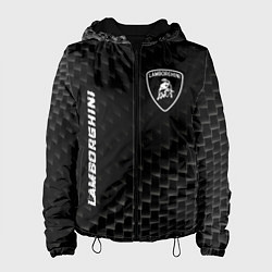Куртка с капюшоном женская Lamborghini карбоновый фон, цвет: 3D-черный