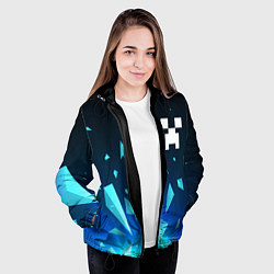 Куртка с капюшоном женская Minecraft взрыв частиц, цвет: 3D-черный — фото 2