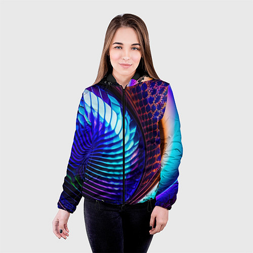 Женская куртка Неоновый водоворот / 3D-Черный – фото 4