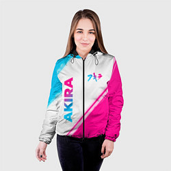 Куртка с капюшоном женская Akira neon gradient style: надпись, символ, цвет: 3D-черный — фото 2