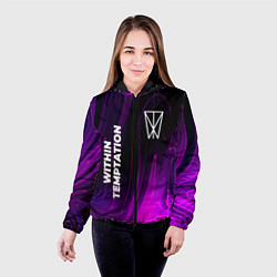 Куртка с капюшоном женская Within Temptation violet plasma, цвет: 3D-черный — фото 2
