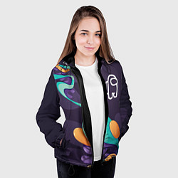 Куртка с капюшоном женская Among Us graffity splash, цвет: 3D-черный — фото 2