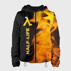 Куртка с капюшоном женская Half-Life - gold gradient: по-вертикали, цвет: 3D-черный