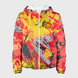 Куртка с капюшоном женская ФК Манчестер Юнайтед команда, цвет: 3D-белый