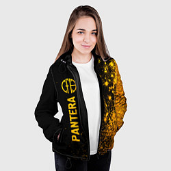 Куртка с капюшоном женская Pantera - gold gradient: по-вертикали, цвет: 3D-черный — фото 2