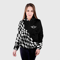Куртка с капюшоном женская Mini racing flag, цвет: 3D-черный — фото 2