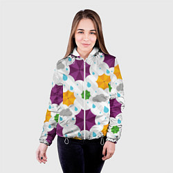 Куртка с капюшоном женская Дождик, цвет: 3D-белый — фото 2