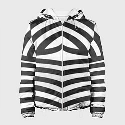 Куртка с капюшоном женская Классическая полоска костюма Барби, цвет: 3D-белый
