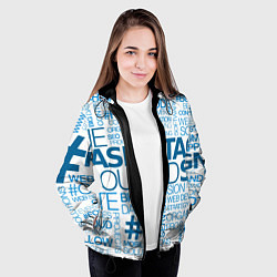 Куртка с капюшоном женская Хештеги, цвет: 3D-черный — фото 2