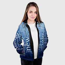 Куртка с капюшоном женская Мир словесных пазлов, цвет: 3D-черный — фото 2