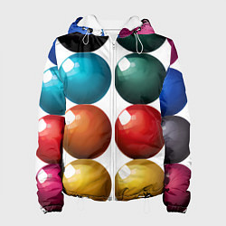 Куртка с капюшоном женская Шары для бильярда, цвет: 3D-белый