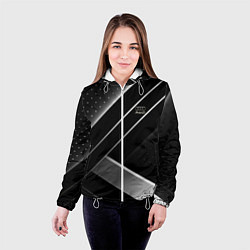 Куртка с капюшоном женская Audi sign auto, цвет: 3D-белый — фото 2