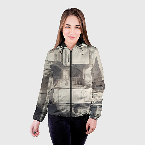 Женская куртка Футуристическая архитектура будущего / 3D-Черный – фото 4