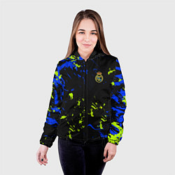 Куртка с капюшоном женская Реал Мадрид фк, цвет: 3D-черный — фото 2