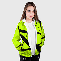 Куртка с капюшоном женская Звезда - лаймовый и черный - Хуф и Ся - дополнение, цвет: 3D-белый — фото 2