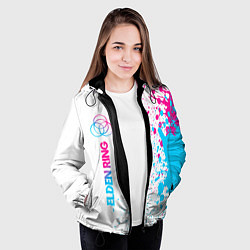 Куртка с капюшоном женская Elden Ring neon gradient style: по-вертикали, цвет: 3D-черный — фото 2