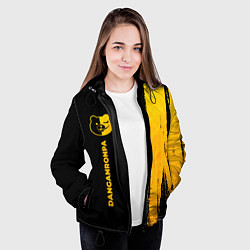 Куртка с капюшоном женская Danganronpa - gold gradient: по-вертикали, цвет: 3D-черный — фото 2
