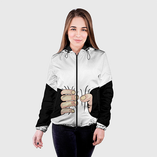 Женская куртка Рука сжимает талию / 3D-Черный – фото 4