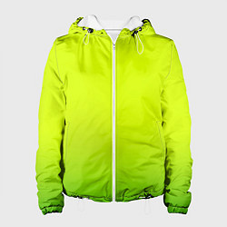 Куртка с капюшоном женская Сочный лимон градиент, цвет: 3D-белый