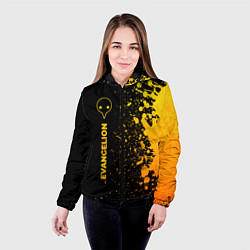 Куртка с капюшоном женская Evangelion - gold gradient: по-вертикали, цвет: 3D-черный — фото 2