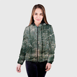Куртка с капюшоном женская Тени деревьев и краски, цвет: 3D-черный — фото 2