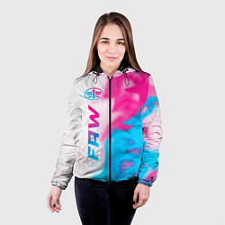 Куртка с капюшоном женская FAW neon gradient style: по-вертикали, цвет: 3D-черный — фото 2