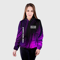 Куртка с капюшоном женская Nine Inch Nails violet plasma, цвет: 3D-черный — фото 2