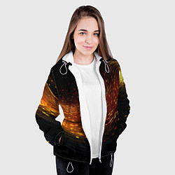 Куртка с капюшоном женская Фон темное золото, цвет: 3D-белый — фото 2