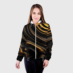 Куртка с капюшоном женская Золотые барельефы, цвет: 3D-белый — фото 2